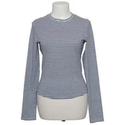 Langærmet t-shirt (Blå, Hvid) fra Nomi Elastan, Økologisk bomuld