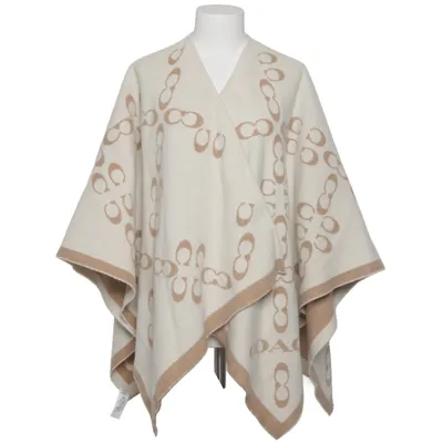 Poncho (Beige, Hvid) fra Coach Polyamid, Uld