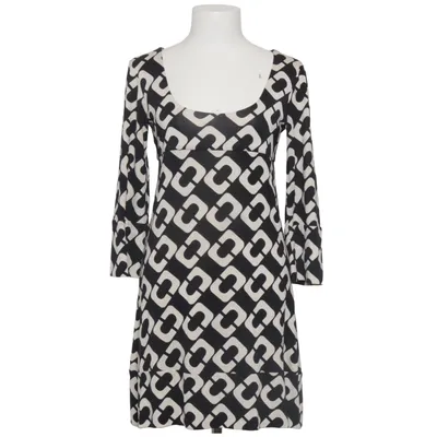 Robe (Noir, Blanc) de Diane von Furstenberg Vintage Soie