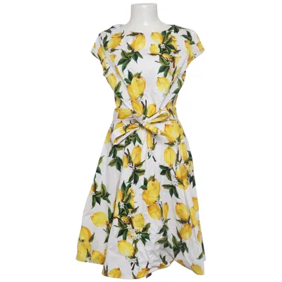 Robe (Blanc, Jaune, Vert) de Dressystar Coton, Élasthane
