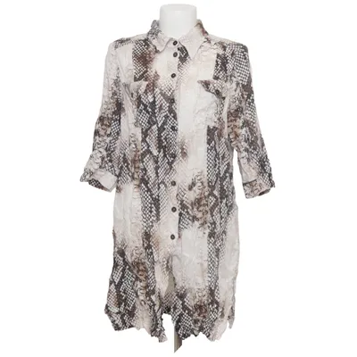 Blouse (Beige, Bruin) van Un Jour Ailleurs Linnen