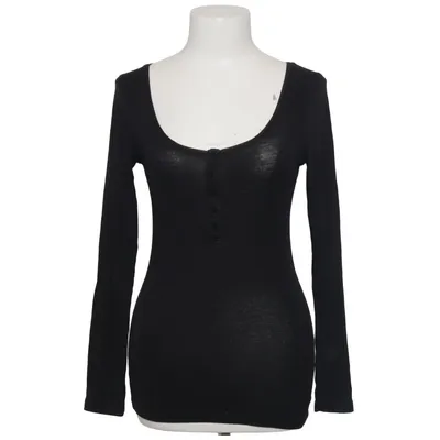 Henley T-shirt (Sort) fra H&M Basic Bomuld, Elastan
