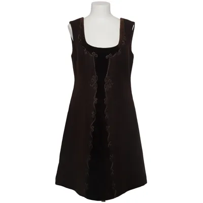 Jurk (Bruin) van Perry Viscose, Wol