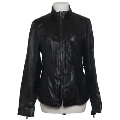 Läderjacka (Svart) från Jilani Collection Skinn, Polyester