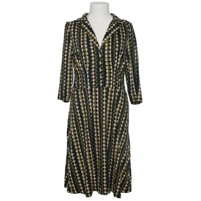 Kjole (Sort, Grøn, Beige) fra King Louie Elastan, Viscose