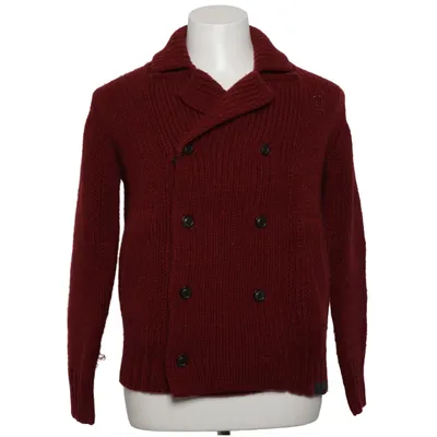 Strickjacke (Rot) von Diesel Tricot & Co. Acryl, Leder, Wolle
