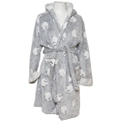 Bademantel (Grau, Weiß) von Loungeable Polyester