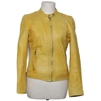 Läderjacka (Gul) från Gipsy Bomull, Skinn, Polyester