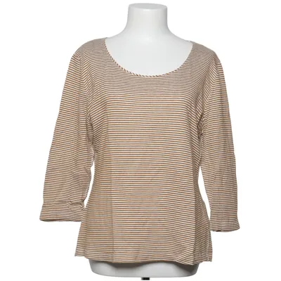 Blouse (Bruin, Wit) van Grüne Erde Katoen, Linnen