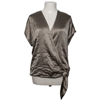 Wikkelblouse (Grijs) van Hallhuber Donna Elastaan, Zijde, Viscose