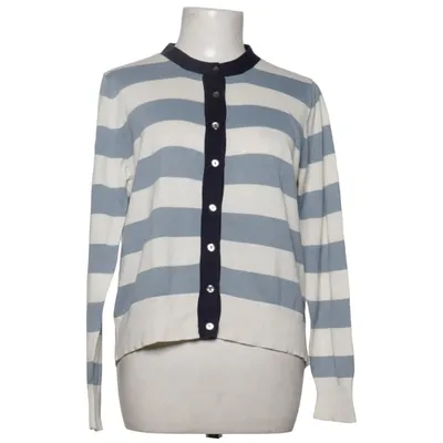Cardigan (Bleu, Blanc) de Peter Hahn Coton, Cuir