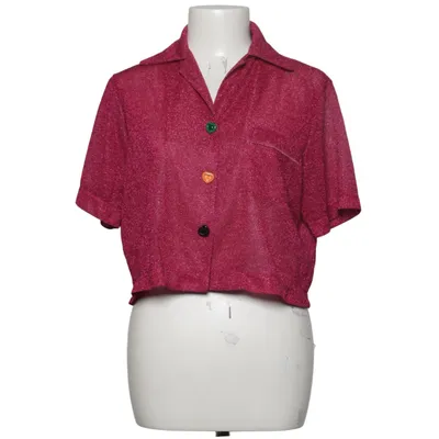 Short sleeve shirt (Pink) from Oseree Metallic fiber, Polyamide