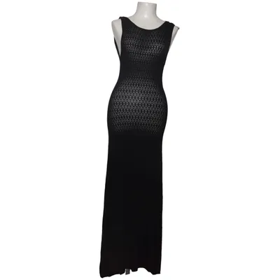 Robe longue (Noir) de Mulaya Nylon, Viscose
