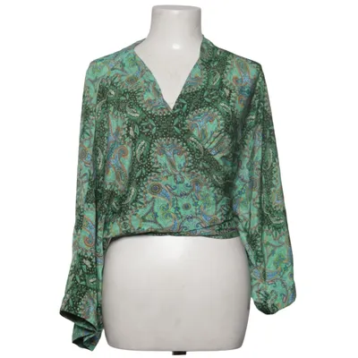Wrap blouse (Green, Blue, Multicolored) from The Ashram Closet Polyester, Silk