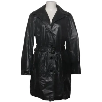 Leren jas (Zwart) van Dannenmann Leer, Polyester
