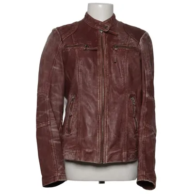 Leather jacket (Red) from Punchball Cotton, Leather, Polyester