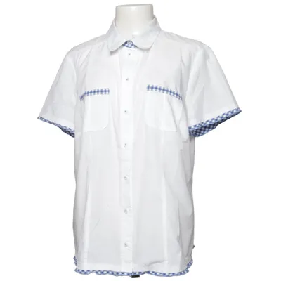 Short sleeve shirt (White, Blue) from My Way FER Cotton, Polyester