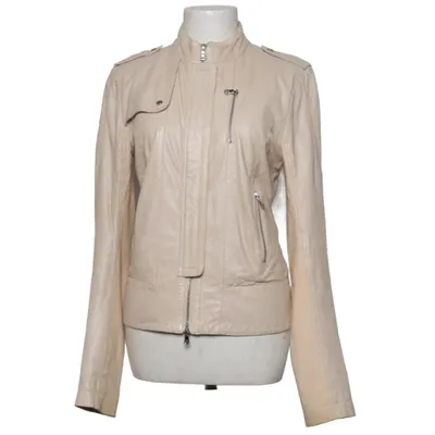 Läderjacka (Beige) från Patrizia Pepe Bomull, Elastan, Skinn, Polyamid