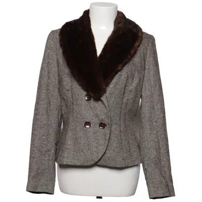 Blazer (Brown) from Un Deux Trois Acrylic, Elastane, Polyamide, Silk, Wool