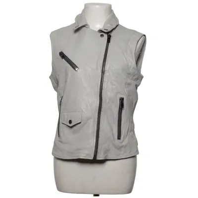 Biker gilet (Grijs) van Mauritius Leer, Organisch katoen, Gerecycled polyester