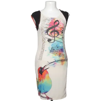 Kjole (Hvid, Flerfarvet) fra Retrolicious Elastan, Polyester