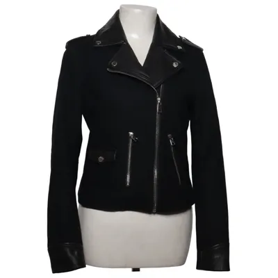 Biker jacket (Black) from Oakwood Leather, Polyester, Viscose, Wool