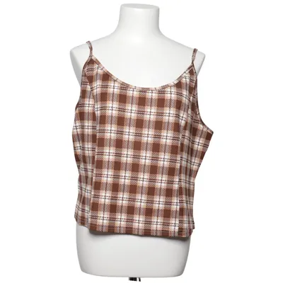 Tanktop  (Brun, Hvid) fra Shein Curve Elastan, Polyester