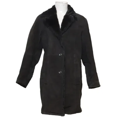 Shearling jas (Zwart) van Gipsy by Mauritius Acryl, Leer, Polyester