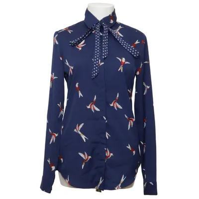 Pussy bow blouse (Blue, Multicolored) from AJC Polyester