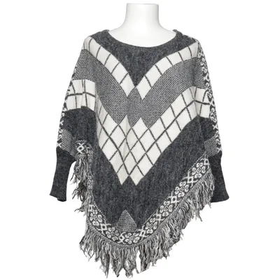 Poncho (Grå, Vit) från Sh Collection