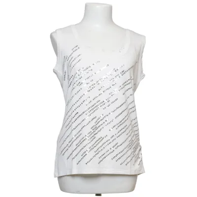 Débardeur (festliches Top mit Pailletten, aus Viskose, wollweiss, toll zu allen Naturtönen, Pailletten silberfarben) de Apanage Viscose