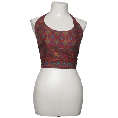 Halterneck top (Sort, Rød, Flerfarvet) Polyester, Silke