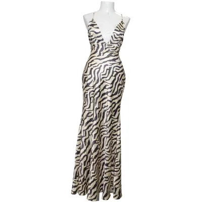 Maxikjole (Beige, Sort) fra Musera Elastan, Polyester
