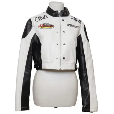 Veste (Noir, Blanc) de Qed London Coton, Polyester, Polyuréthane, Viscose