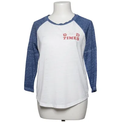 Baseballtrøje (Blå, Hvid) fra American Eagle Outfitters Bomuld, Polyester, Viscose