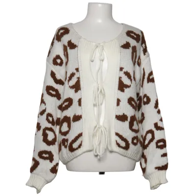 Wrap cardigan (White, Brown) from Nostalgia Acrylic, Nylon, Viscose, Wool