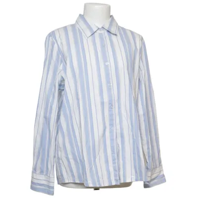 Shirt (Blauw, Wit) van Denim & Co Katoen, Elastaan