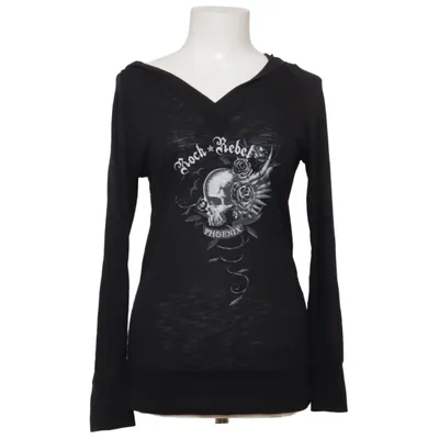 Långärmad t-shirt (Svart) från Rock Rebel Polyester, Viskos