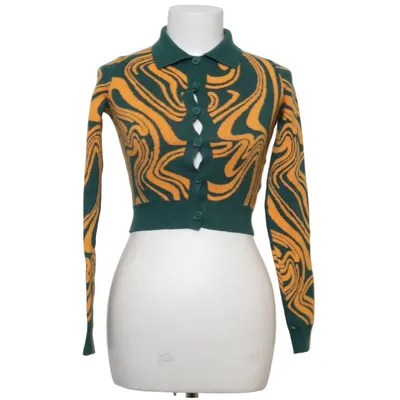 Kofta (Grön, Orange) från FB Sister Knitwear Polyamid, Polyester, Viskos