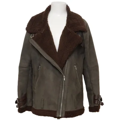 Shearlingjacka (Grön, Brun) från J.O.A. Polyester