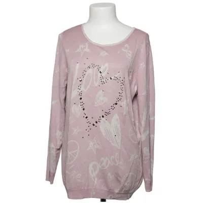 Trui (Roze, Wit) van Tesini Katoen, Viscose