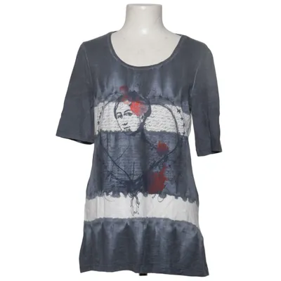 T-shirt (Gray, White, Multicolored) from Oui Collection Cotton