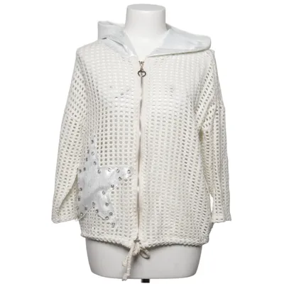 Sweat à capuche (Blanc, Argent) de New Collection Coton, Élasthane, Polyamide, Polyester, Viscose