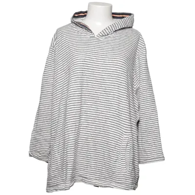 Huvtröja (Vit, Svart) från Ulla Popken Bomull, Metallfiber