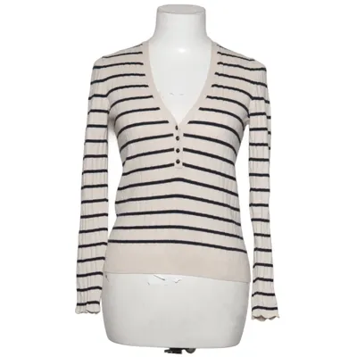 Cardigan (White, Black) from La Maille Sézane Cotton, Merino wool