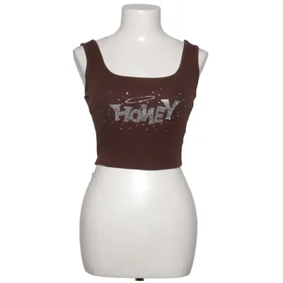 Crop top (Brun) från Honey Bomull, Elastan