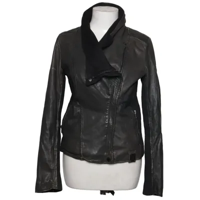 Bikerjacke (Grau) von Tigha Baumwolle, Leder, Polyester