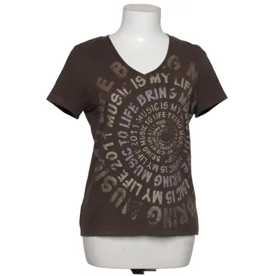 T-shirt (Brun) fra Cecilia Classics Bomuld, Elastan