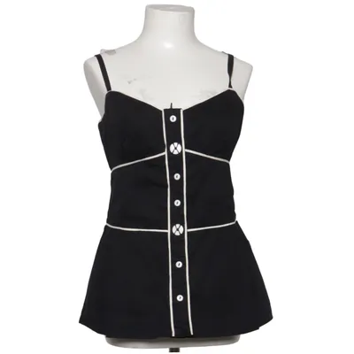 Top péplum (Noir, Beige) de Viola Coton, Élasthane