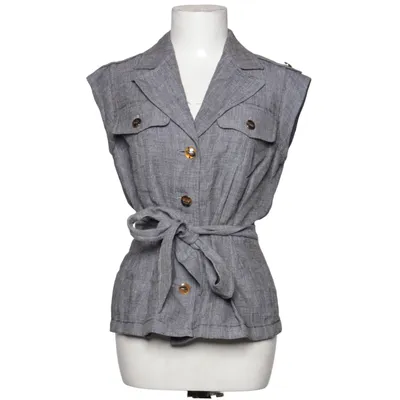 Outer vest (Gray) from Escada Linen, Polyester, Wool